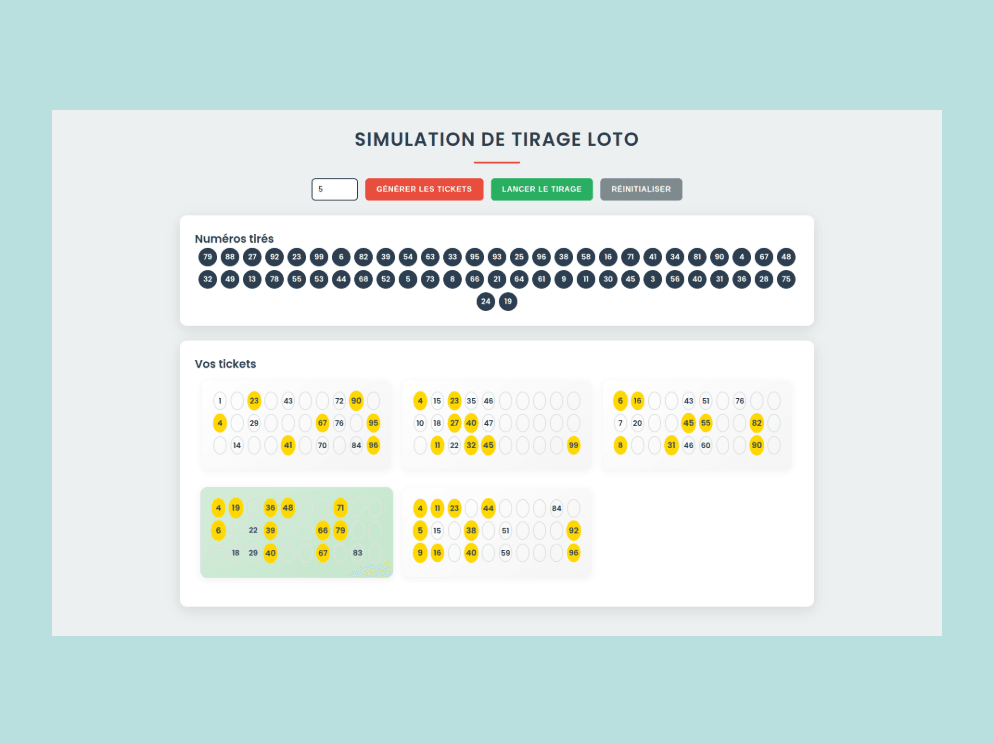 Générateur de Tickets Loto